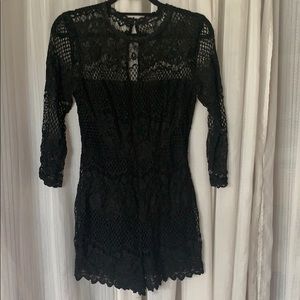 Black lace romper